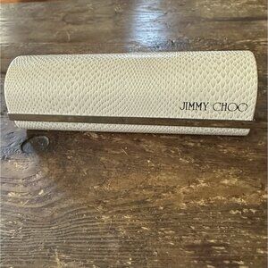 Jimmy Choo Eyeglass Sunglass Hard Case Beige Magnetic Closure CASE ONLY Designer